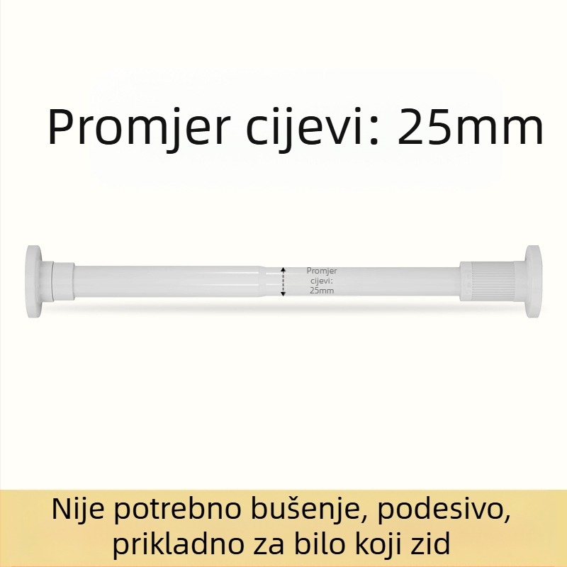 Ograničena kupnja teleskopske šipke bez bušilice, šipka za zavjesu za tuš, šipka za zavjesu za balkon, šipka za odjeću, nosač za ormar, teleskopska šipka za zavjesu za vrata