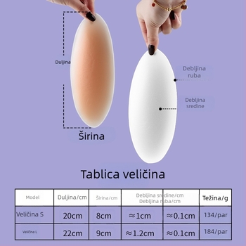 Silikonski flasteri za noge, flasteri za bočne strane lista, flasteri za bokove protiv trenja s unutarnje strane bedara, flasteri za ravne noge, tanki, nevidljivi, bez tragova