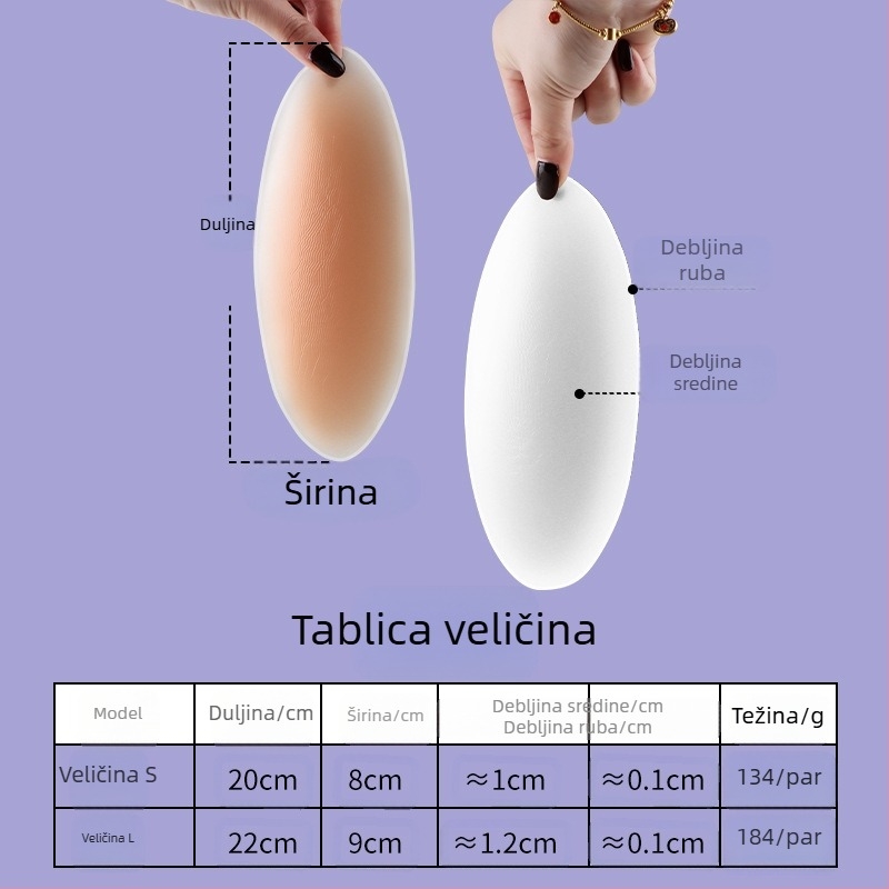 Silikonski flasteri za noge, flasteri za bočne strane lista, flasteri za bokove protiv trenja s unutarnje strane bedara, flasteri za ravne noge, tanki, nevidljivi, bez tragova