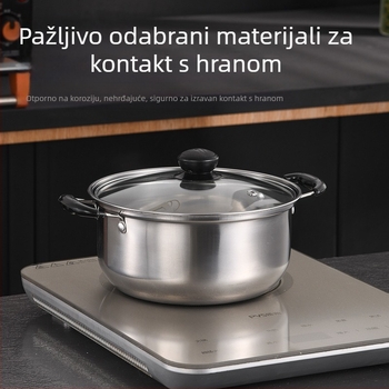 Prekogranični set posuđa od nehrđajućeg čelika od 6 dijelova, izvozni set, lonac s ručkom, lonac s ručkom za pečenje, lonac za juhu, poklon set 16-20 cm