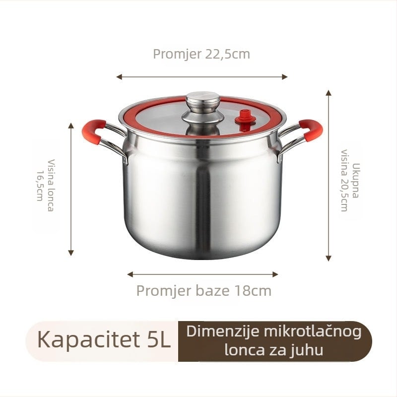 Mikro lonac pod pritiskom od nehrđajućeg čelika, veliki lonac za juhu, zatvorena staklenka, višenamjenski lonac za kuhanje i kuhanje juhe na pari, veleprodajni poklon