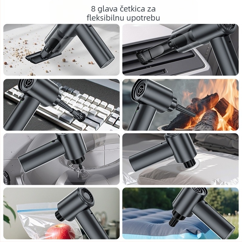 Usisavač za automobil, ručni motor bez četkica, visoko usisavanje, usisavanje i puhanje, višenamjenski prijenosni sušilo za kosu, puhač prašine za prekogranično korištenje