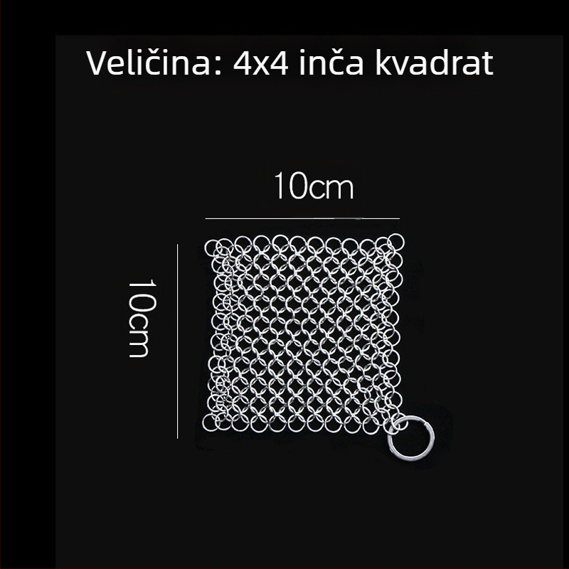 Mreža za čišćenje kuhinjskih lonaca, kuglasta četka za lonce, lanac od nehrđajućeg čelika 316, četka za čišćenje kugličnih lona, četka za pranje posuđa