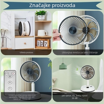 Amazonov novi teleskopski ventilator, jednostavan za korištenje, vanjski ventilator s kontrolom tresenja, stol za punjenje, tihi ventilator s dvostrukom namjenom