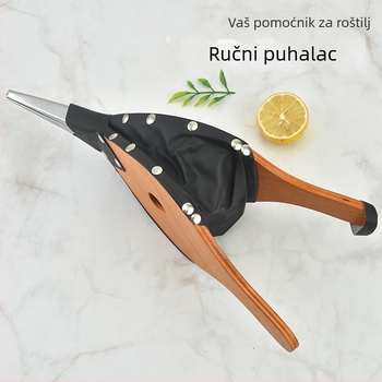 ♀ Drveni ručni puhalo Ručno prešano puhalo Alati za vanjski roštilj Prijenosno puhalo za kamin s roštiljem
