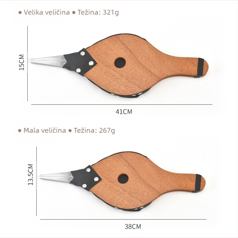 ♀ Drveni ručni puhalo Ručno prešano puhalo Alati za vanjski roštilj Prijenosno puhalo za kamin s roštiljem