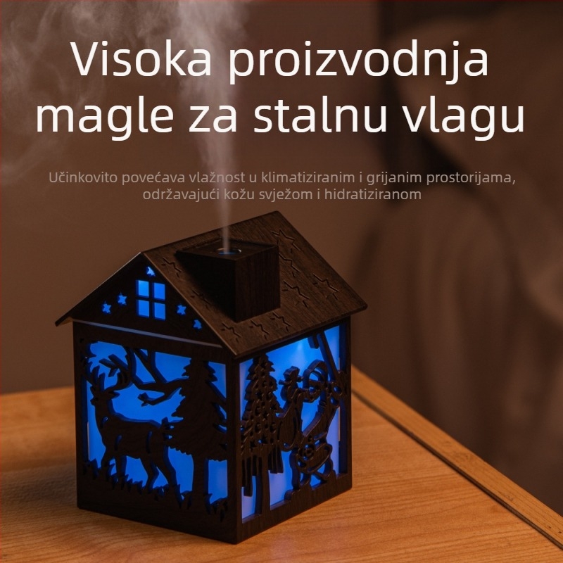 Novi božićni element ovlaživač zraka, božićno drvce Djeda Mraza, božićna kabina, mekano i briljantno šareno svjetlo, ovlaživač zraka