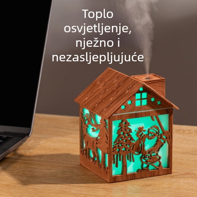 Novi božićni element ovlaživač zraka, božićno drvce Djeda Mraza, božićna kabina, mekano i briljantno šareno svjetlo, ovlaživač zraka