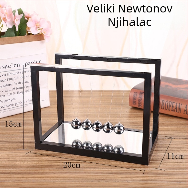 Kreativni ukrasi Stakleno ogledalo Newtonovo njihalo Biljarska kugla Fizika Zakon Udar Balansna lopta Dan učitelja Poklon za učenike