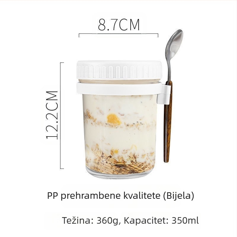 Prekogranična veleprodaja preko noći zobene kaše, šalica za doručak visoke kvalitete sa žlicom, šalica za jogurt, prijenosna salata, milkshake, šalica za mlijeko