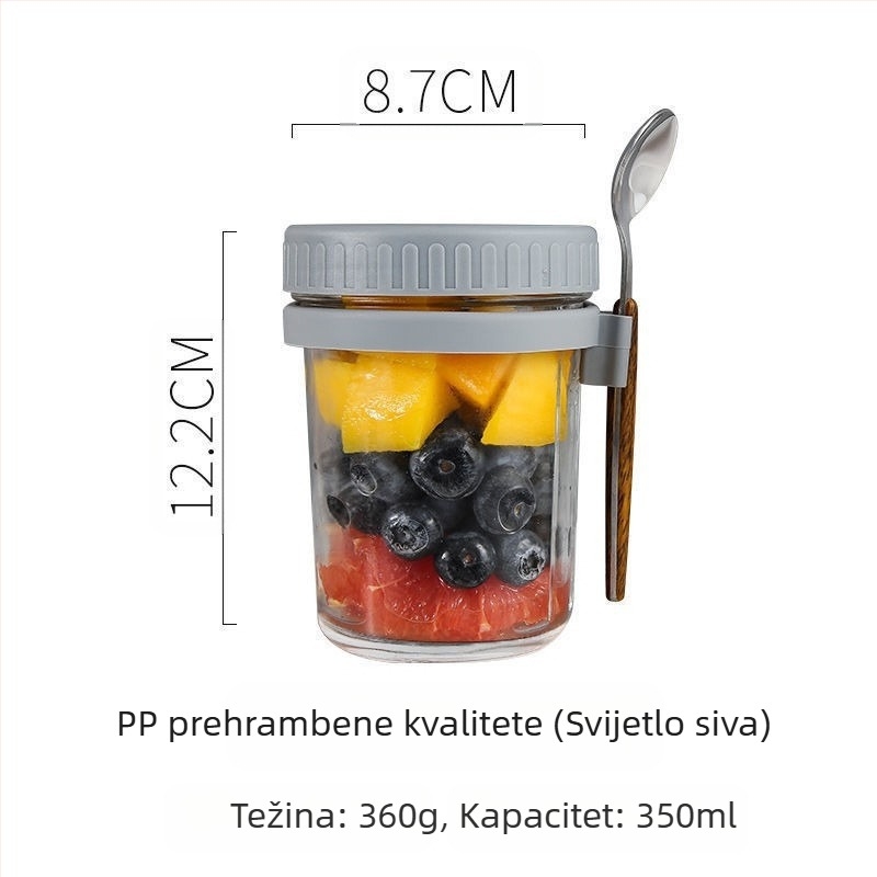 Prekogranična veleprodaja preko noći zobene kaše, šalica za doručak visoke kvalitete sa žlicom, šalica za jogurt, prijenosna salata, milkshake, šalica za mlijeko