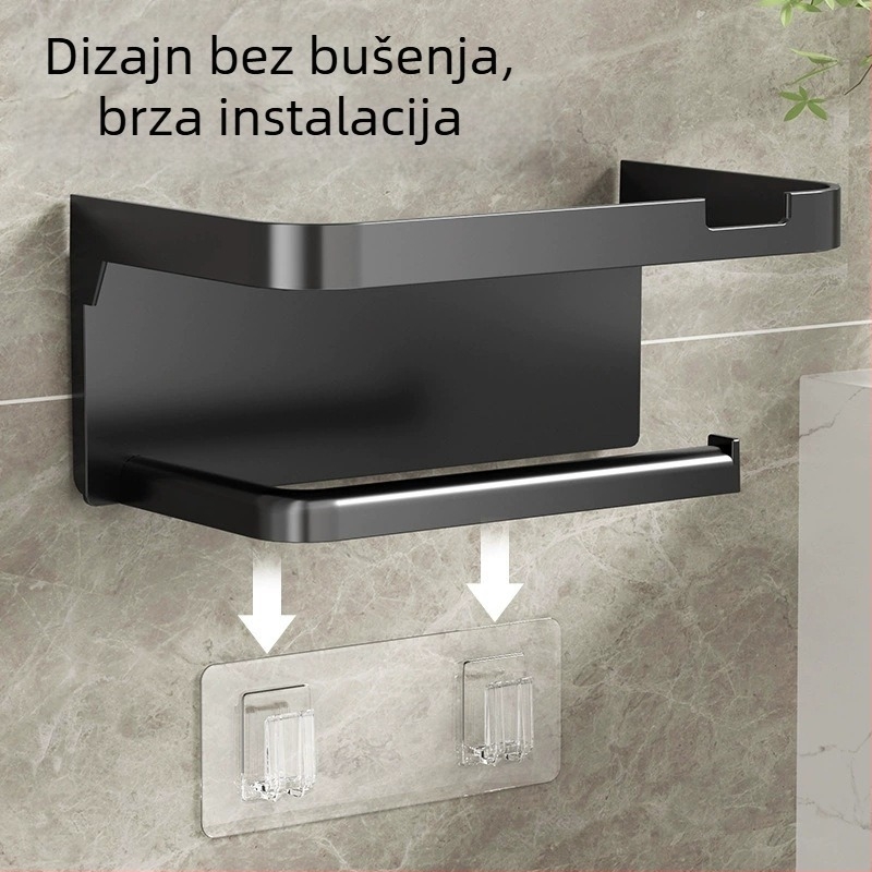 Kutija za maramice, zidna, WC, kupaonica, kuhinja, kutija za pohranu, dvoslojni stalak za role papira za hotele bez bušenja