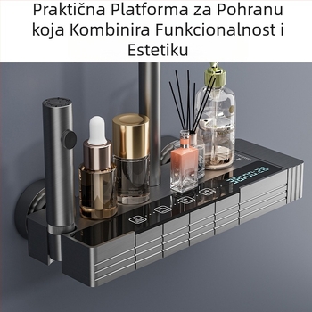 Novi tuš za kupaonicu s tušem s kišom, višenamjenski prekidač s gumbom za raspršivanje, ambijentalno svjetlo, potpuni set s digitalnim zaslonom za tuširanje