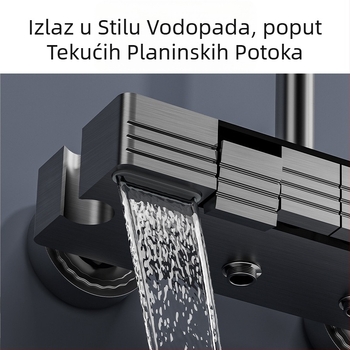 Novi tuš za kupaonicu s tušem s kišom, višenamjenski prekidač s gumbom za raspršivanje, ambijentalno svjetlo, potpuni set s digitalnim zaslonom za tuširanje