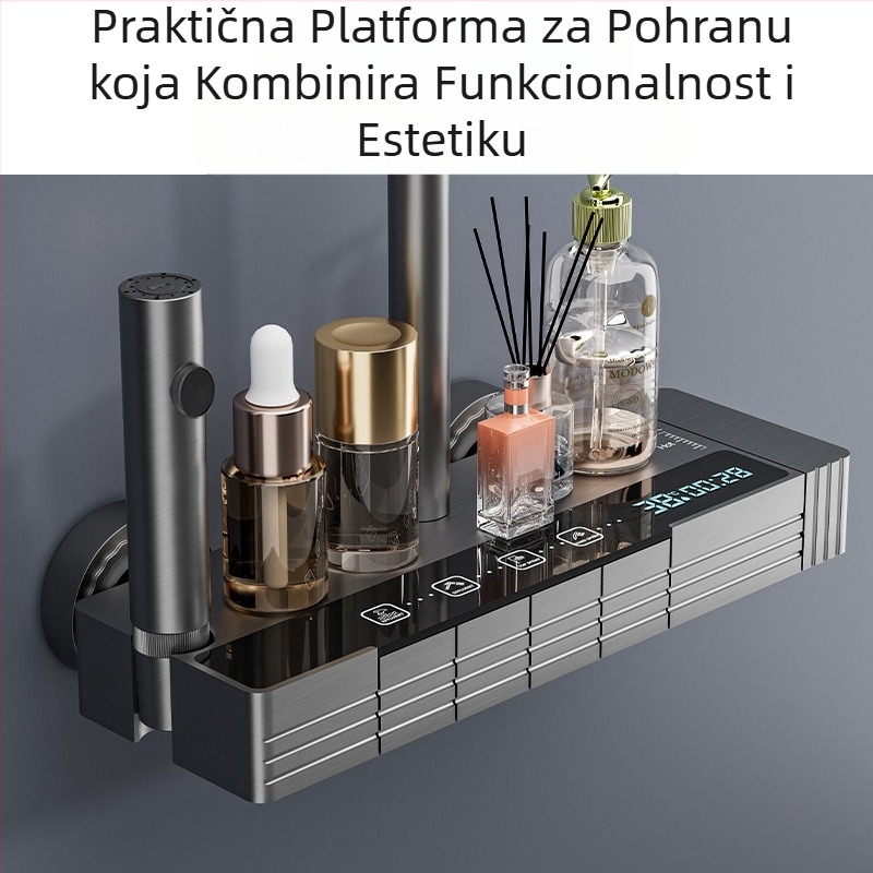 Novi tuš za kupaonicu s tušem s kišom, višenamjenski prekidač s gumbom za raspršivanje, ambijentalno svjetlo, potpuni set s digitalnim zaslonom za tuširanje
