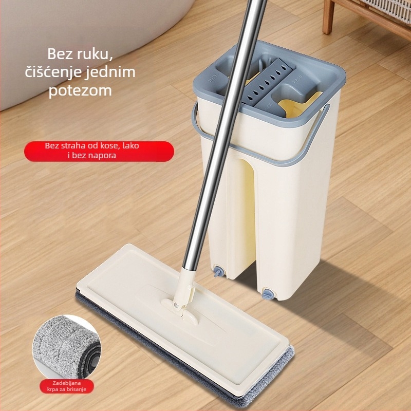 Zamjenska krpa za brisanje grebanja, ravna ljepljiva krpa za brisanje bez ruku s krpenom glavom, pribor za brisanje prašine, push mop, lijeni pribor