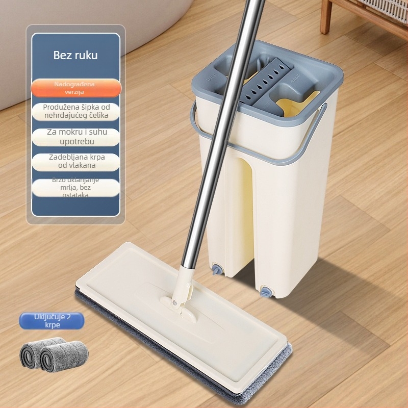 Zamjenska krpa za brisanje grebanja, ravna ljepljiva krpa za brisanje bez ruku s krpenom glavom, pribor za brisanje prašine, push mop, lijeni pribor