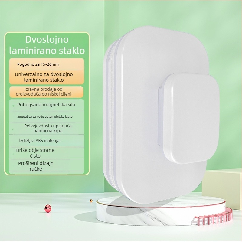 Prekogranični dvostrani magnetski brisač za staklo, čistač prozora za visoke prozore s dvostrukim slojem, šuplji brisač za staklo, veleprodaja brisača za staklo