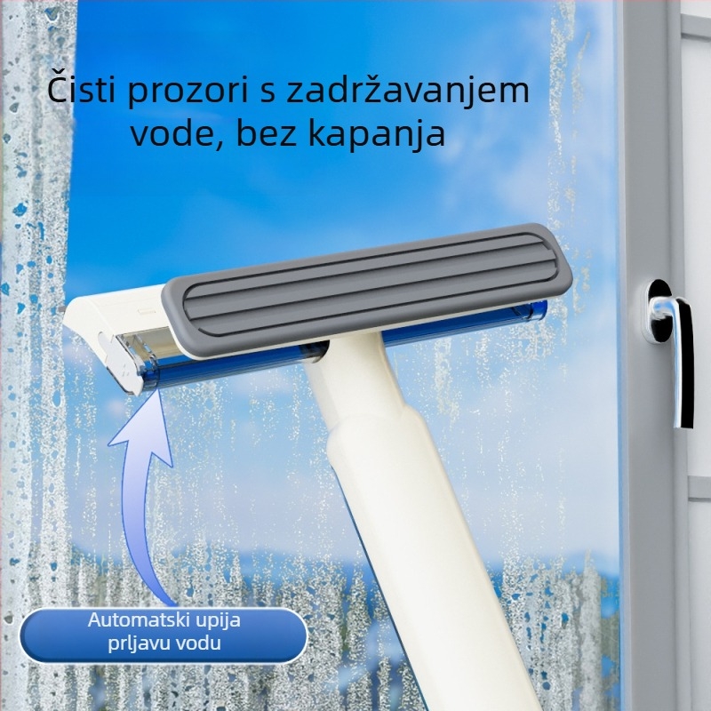 Prekogranični kućanski alat za čišćenje vanjskih prozora visokih zgrada s raspršivačem vode i integriranim strugačem, jaki usisni dvostrani uređaj za čišćenje stakla