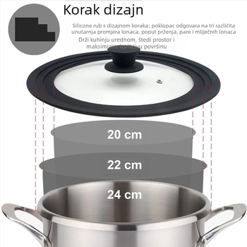 Proizvođač veleprodaje toplinski otporne višenamjenske 32 cm eksplozijsko otporne kaljene staklene silikonske posude s poklopcem za kućanstvo na pari