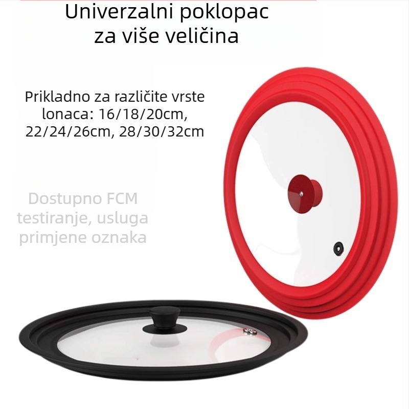 Proizvođač veleprodaje toplinski otporne višenamjenske 32 cm eksplozijsko otporne kaljene staklene silikonske posude s poklopcem za kućanstvo na pari