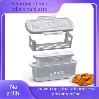 Prekogranična nova kombinacija proizvoda, zdjela za tijesto može biti pržena piletina, pržena riba, zdjela za miješanje kolutova luka s poklopcem i pladnjem za kruh