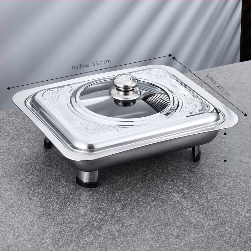 Štednjak od nehrđajućeg čelika s četiri noge, bife, kvadratni štednjak, štednjak za roštilj, riba, vizualno staklo, tvorničke odvojive kombinirane noge