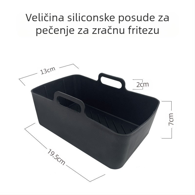 Silikonska tepsija za pečenje na vrući zrak, kvadratna, za fritezu, kuhinjska pećnica, dvostruka posebna silikonska tepsija za pečenje, pribor za fritezu