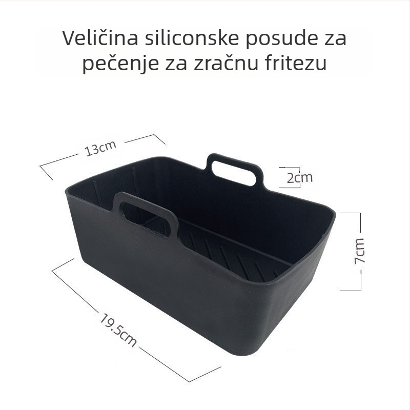 Silikonska tepsija za pečenje na vrući zrak, kvadratna, za fritezu, kuhinjska pećnica, dvostruka posebna silikonska tepsija za pečenje, pribor za fritezu