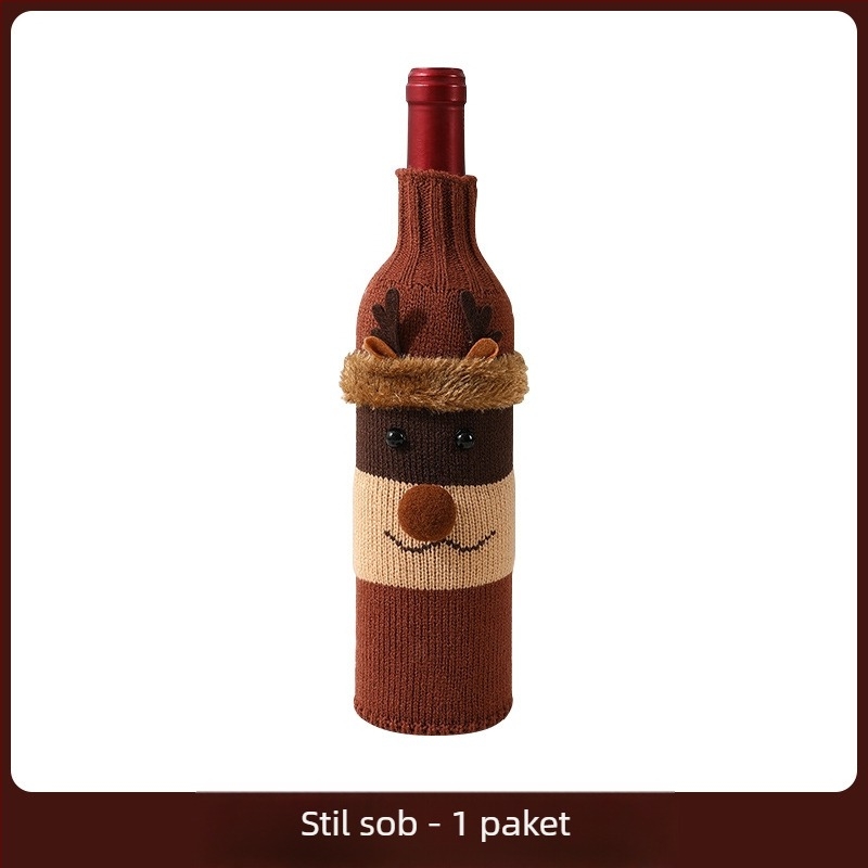 Prekogranični set boca vina za Novu godinu, šampanjac, crno vino, kreativni set vina, hotelski stol, restoran, blagdanski ukrasni pribor