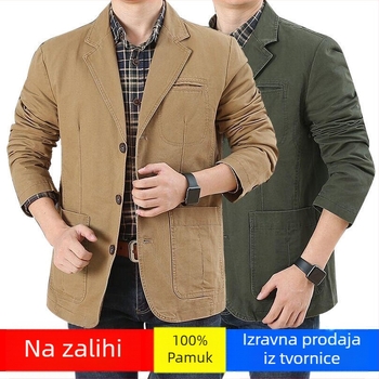 Prekogranična vanjska trgovina Ležerno odijelo Muška pamučna jakna Masno odijelo Muško srednje doba Široko veliko proljeće i jesen Malo odijelo Kopča