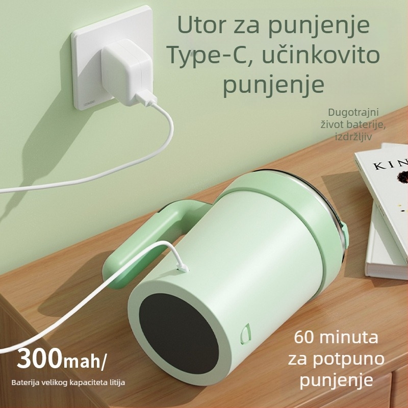 Nova Wenxian automatska šalica za miješanje, šalica za mliječni shake, šalica za kavu, šalica za mlijeko u prahu, s odvojivom magnetskom bazom i ravnim dnom