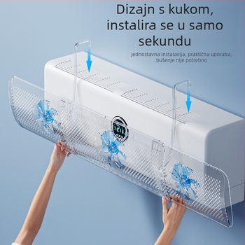 Vjetrobransko staklo klima uređaja bez probijanja, viseći deflektor zraka protiv izravnog puhanja, kućanski zidni deflektor za izlaz zraka za klima uređaj, veleprodaja