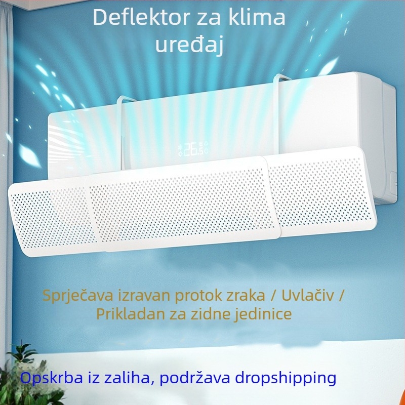 Vjetrobransko staklo klima uređaja, Zaštita od izravnog puhanja, Pregrada za izlaz zraka klima uređaja bez ugradnje, Deflektor vjetra, Univerzalna pregrada za montažu na zid - veleprodaja