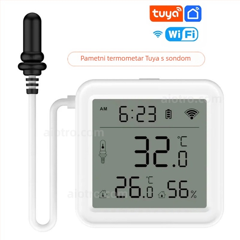 Tuya pametni senzor temperature i vlažnosti, unutarnji Wifi detektor temperature, daljinski upravljač za mobilni telefon sa sondom