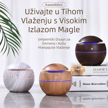 Kreativna lopta USB Mini sjenila Bijela drvena gljiva Ovlaživač zraka Šarena atmosfera Svjetlo Prigušeno Aromaterapija Dom