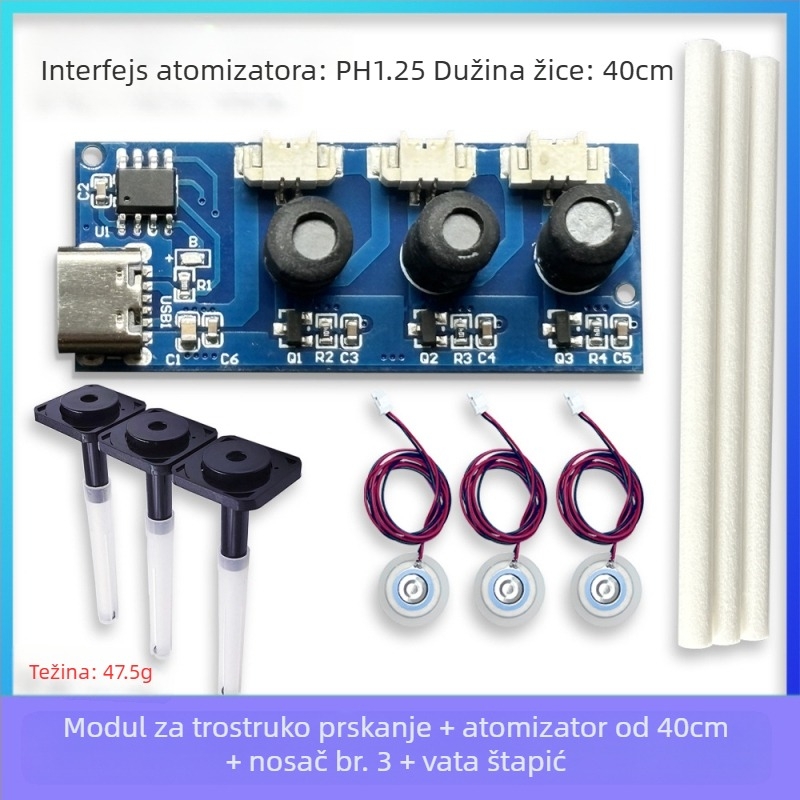 Chun Jia San modul za ovlaživanje zraka, DIY ploča za raspršivanje, pogon raspršivanja, 1 povlačenje, 3 količina magle za zalijevanje biljaka