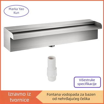 Fontana za bazen od nehrđajućeg čelika, vodopad za bazen, preljev s priključkom za cijevi, pravokutni vrtni vanjski, direktna opskrba tvornicom