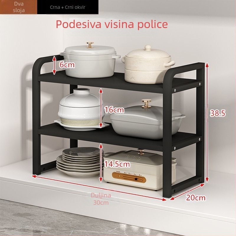 Podesiva visina kuhinjskog pulta, slojeviti stalak za pohranu na radnoj površini, ... pregradni ormarić, stalak za tanjure za začine, stalak za lonce