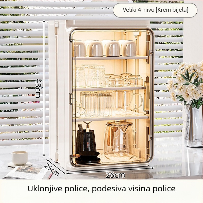 Stalak za pohranu šalica otporan na prašinu, stolni držač za šalice za čaj, kutija za pohranu čaja, držač za šalice za kavu, sušilica za šalice