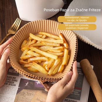 Specijalni papir za fritezu na vrući zrak, papir za kućanstvo, pećnicu, roštilj, silikonsko ulje, papir za pečenje u kuhinji, zadebljani papir za fritezu na vrući zrak za jednokratnu upotrebu