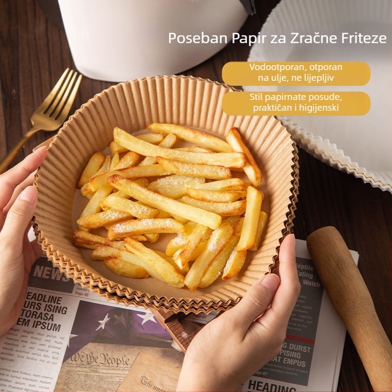 Specijalni papir za fritezu na vrući zrak, papir za kućanstvo, pećnicu, roštilj, silikonsko ulje, papir za pečenje u kuhinji, zadebljani papir za fritezu na vrući zrak za jednokratnu upotrebu