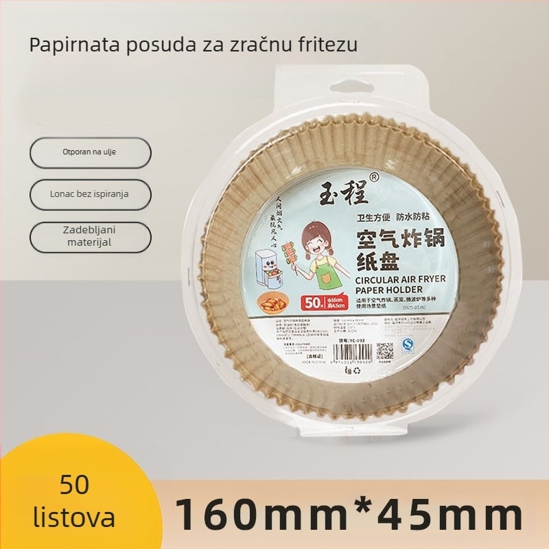 Specijalni papir za fritezu na vrući zrak, papir za kućanstvo, pećnicu, roštilj, silikonsko ulje, papir za pečenje u kuhinji, zadebljani papir za fritezu na vrući zrak za jednokratnu upotrebu