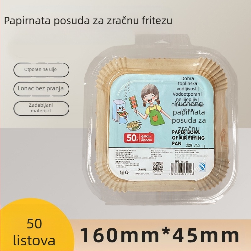 Specijalni papir za fritezu na vrući zrak, papir za kućanstvo, pećnicu, roštilj, silikonsko ulje, papir za pečenje u kuhinji, zadebljani papir za fritezu na vrući zrak za jednokratnu upotrebu