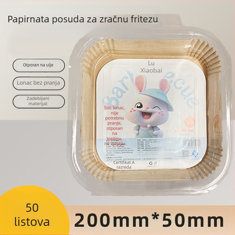 Specijalni papir za fritezu na vrući zrak, papir za kućanstvo, pećnicu, roštilj, silikonsko ulje, papir za pečenje u kuhinji, zadebljani papir za fritezu na vrući zrak za jednokratnu upotrebu