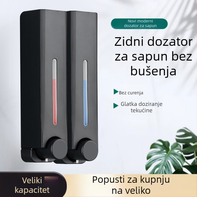 Zidni dozator sapuna za kupaonicu i kuhinju za hotele bez čavala Zidni dozator sapuna za ruke Gel za tuširanje Šampon Presa Dozator sapuna
