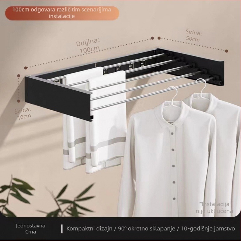 Sklopivi stalak za odjeću za kućanstvo, zidni stalak za ručnike, kupaonski kutni stalak za pohranu, stalak za sušenje WC-a