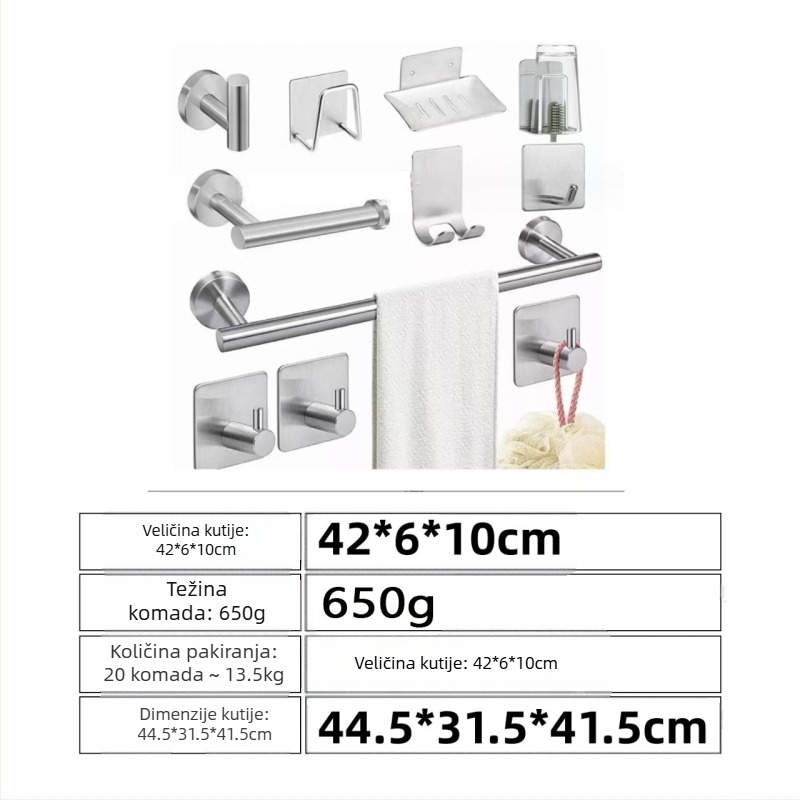 Prekogranični privjesak za kupaonicu od nehrđajućeg čelika, vješalica za ručnike, privjesak za kupaonicu, držač za ručnike, privjesak za toaletni papir