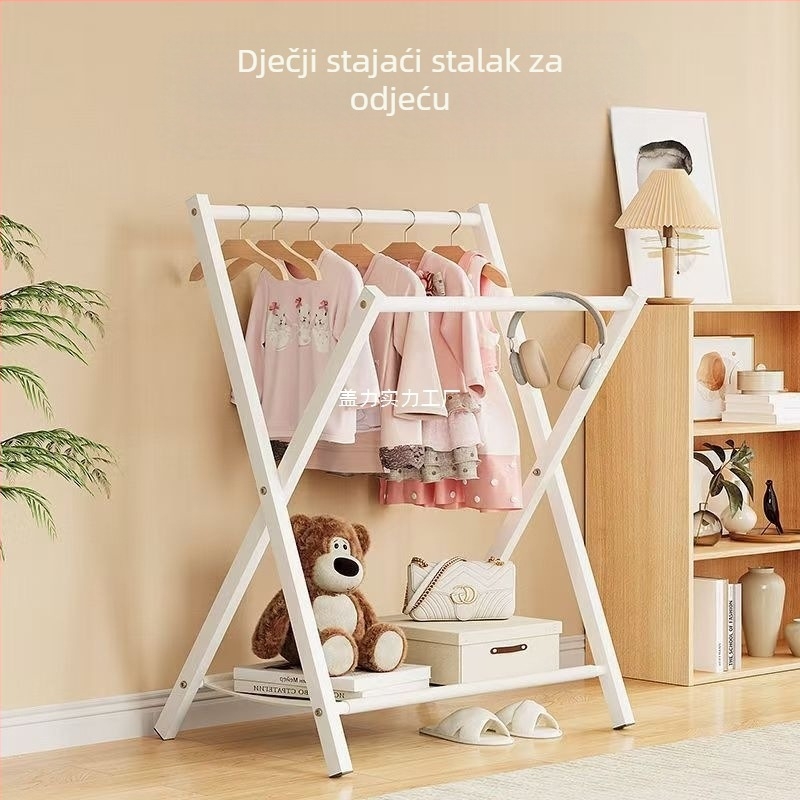 Privremena vješalica za odjeću na sklapanje uz krevet i uz krevet za spavanje noću, mala vješalica za kapute na podu za spavaću sobu