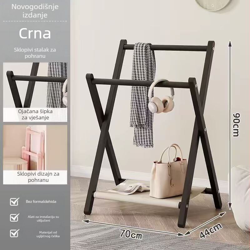 Privremena vješalica za odjeću na sklapanje uz krevet i uz krevet za spavanje noću, mala vješalica za kapute na podu za spavaću sobu